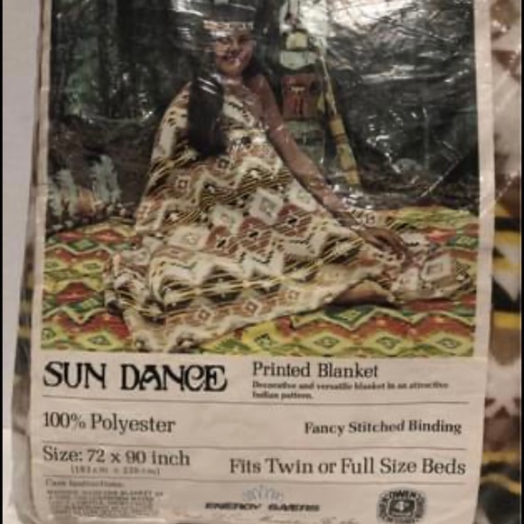 Sun Dance printed blanket Indian pattern - Picture 3 of 5